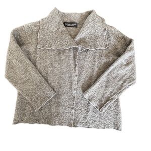 Susan Savill collection wool blend open front cardigan mixed grey size Lg